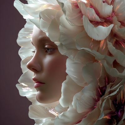 Visage en fleurs